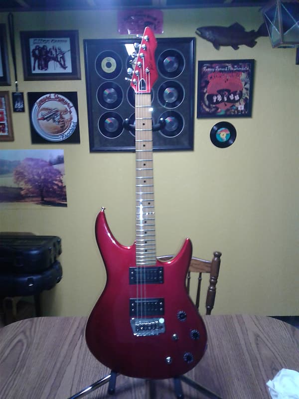 Peavey Milestone six string guitar 1985 Red metallic image 1