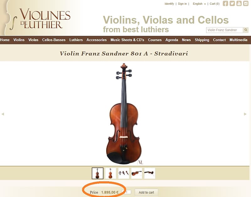 Franz Sandner No. 804 Violin (Advanced), 4/4, Germany 1997
