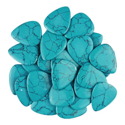 Turquoise Gemstone Guitar Or Bass Pick - Specialty Handmade Stone Exotic Plectrum - 3 Pack New image 3