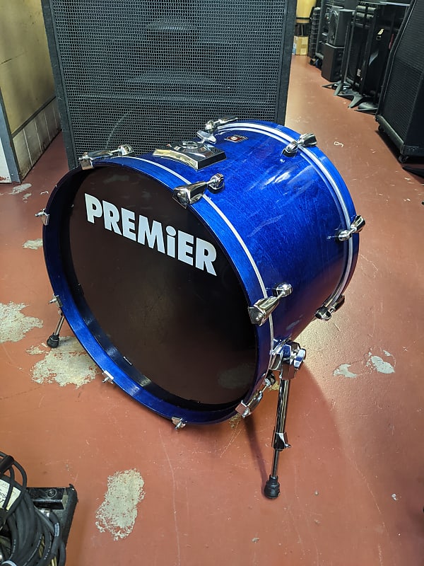 1990s Premier Made in England XPK Birch Shell Sapphire Blue 16 x 22" Bass Drum - Looks /Sounds Great image 1