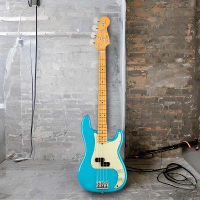 Fender American Professional II Precision Bass Guitar with Maple Fingerboard (Miami Blue) image 8