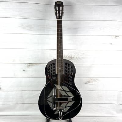 Royall Resonators Royall Trifecta Bright Mirror Nickel Finish Brass Body Tricone Resonator Guitar image 8