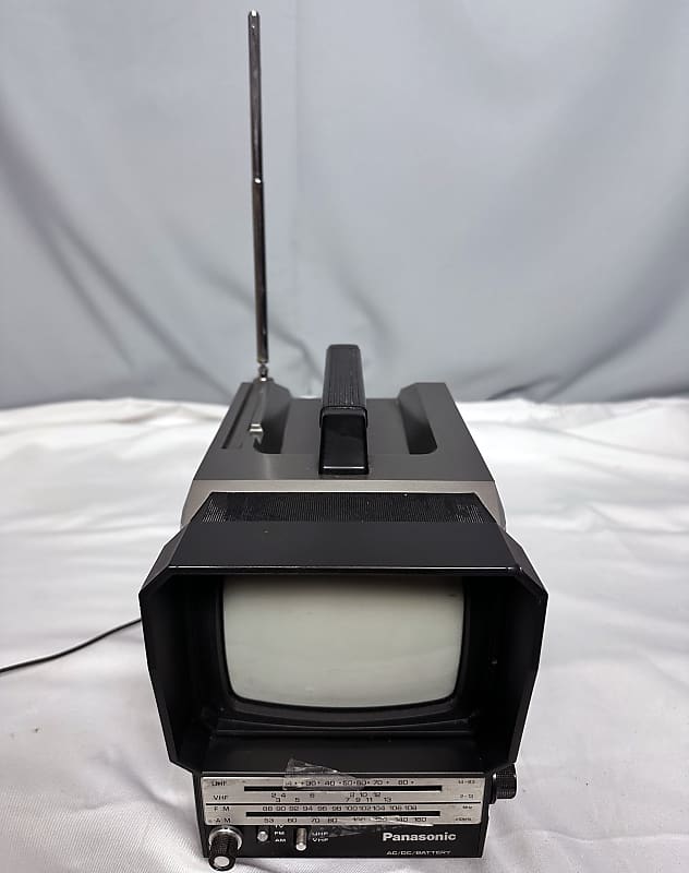 Panasonic Portable Black & White TV. VHF/UHF. Works Electric