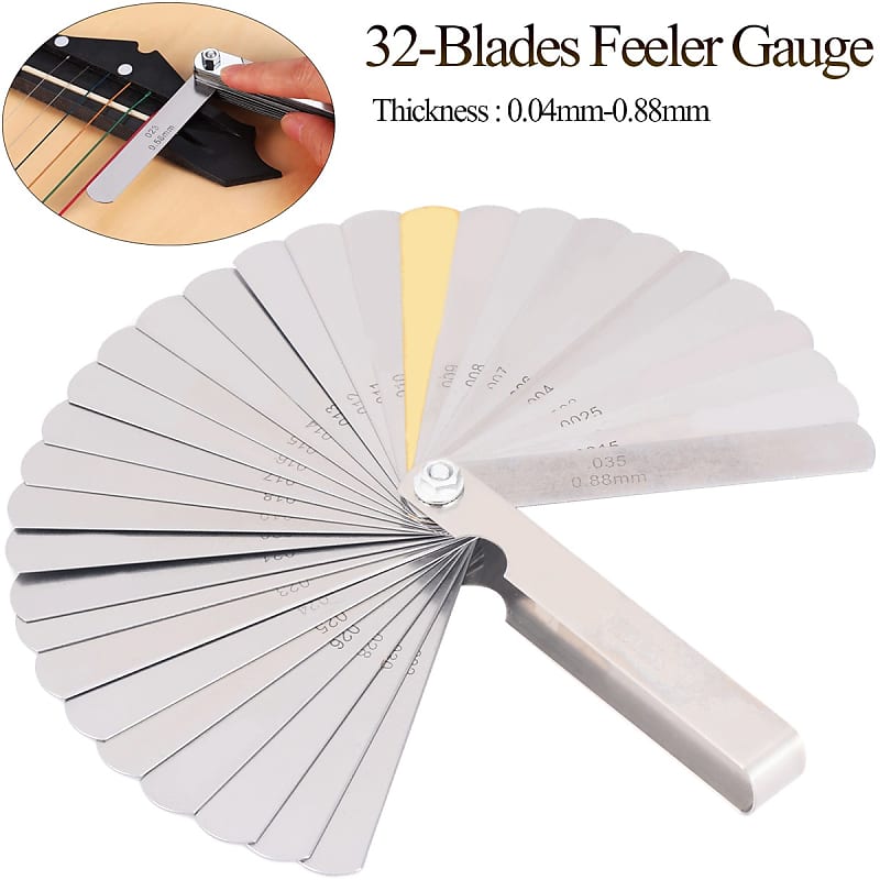 Luthier Setup Tool Feeler Gauges, Steel, 32 Blades .035" to Reverb
