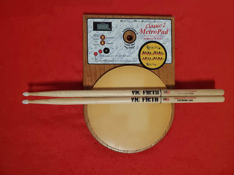 Vic Firth/Emad Classic 2 Metronome Practice Pad W/Snare Beads & Vic Firth Sticks - See Video image 1