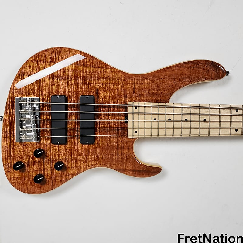 Sadowsky Masterbuilt CS Modern Natural High-Polish 5-String Electric NAMM  Bass 5A Flamed Koa Top