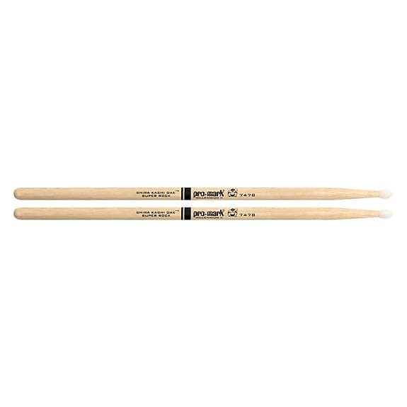 Promark Japanese White Oak Nylon Tip 747B Drum Sticks image 1