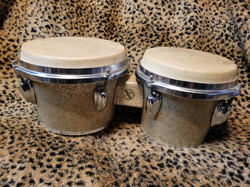 Vintage Made in Japan Prestige Wood Bongo Drum Pair 6.75