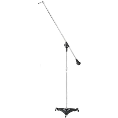 Atlas SB36W 62" Two-Piece Microphone Boom Stand Assembly with Wheels - Chrome image 2