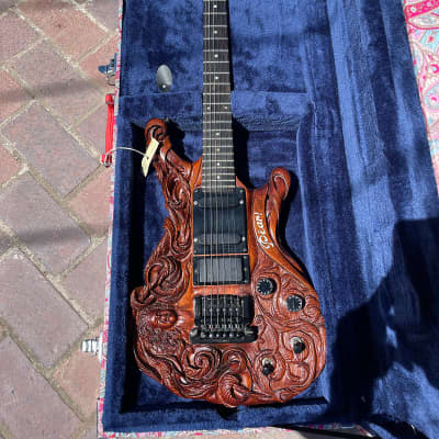 Janis Joplin Tribute. One of a Kind Hand Carved Mahogany Gibson Q-300 for sale