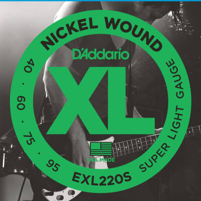 D'Addario EXL220S Nickel Wound Bass Guitar Strings, Super Light, 40-95, Short  Scale image 1