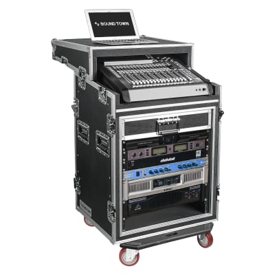 Sound Town Shock Mount 8U ATA Rack Case with 21 Rackable