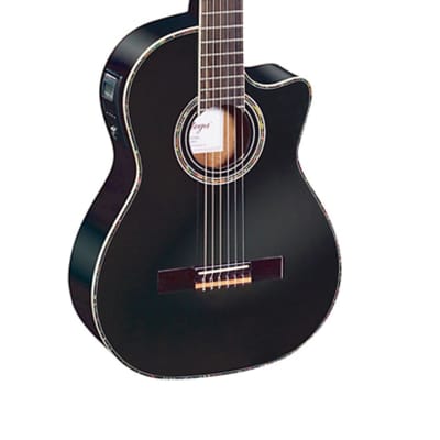 Ortega Guitars RCE141BK Family Series Pro Acoustic Electric Nylon w/ Bag, Black Open Box image 3
