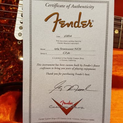 2006 Fender Masterbuilt 1964 NOS Greg Fessler Stratocaster Strat Sunburst MBS image 16
