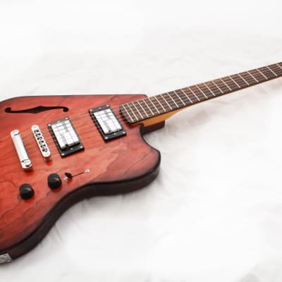 Steen "Carol" Semi Hollow Ash Body Thinline Ergonomic Electric Guitar w/case 1 of 1 image 1