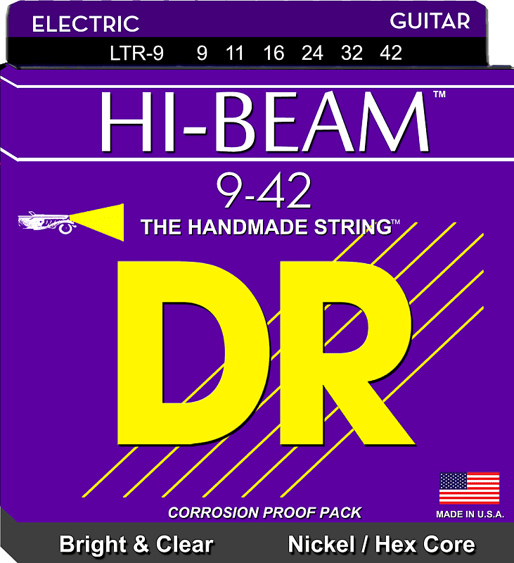 DR Hi-Beam 9-42 Bright & Clear Nickel/Hex Core LTR-9 9 11 16 24 33 42 image 1