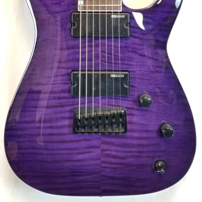 ESP LTD SH-207 Brian "Head" Welch 7 String Electric Guitar, Flame Maple Top, See Thru Purple, w/ESP Form Fit Hard Case 2023 image 3