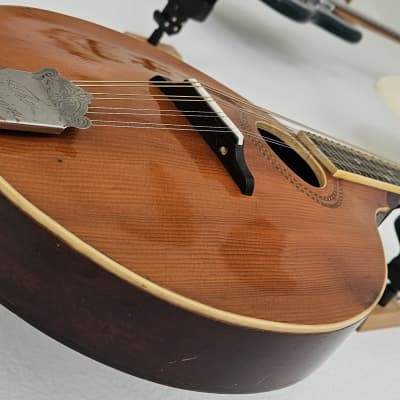 1913 The Gibson A-1 Mandolin Pumpkin Top Vintage Natural Acoustic Guitar image 5