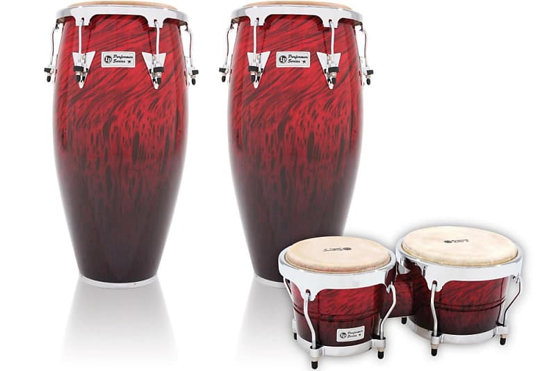 LP Performer Series 2Piece Conga and Bongo Set with Chrome Reverb