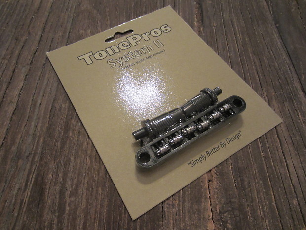 TonePros TPFR-B Metric Locking Tune-O-Matic Bridge with Roller Saddles image 1