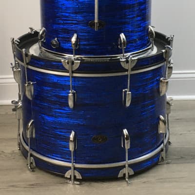 Vintage Apollo 3 Piece Drum Set 1970s Blue Oyster Pearl Completely Restored in USA Jazz Bop Kit 12/16/22 image 4
