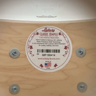 Ludwig 6.5x14" Classic Maple Snare Drum - Exclusive Rose Marine Pearl w/ Imperial Lugs image 8