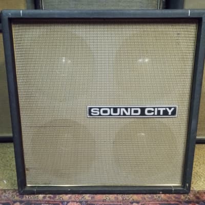1970 Sound City L110 4x12 Lead Guitar Speaker Cabinet Original Fane 122190 Pulsonic Speakers Solid Plywood Cabinet image 1
