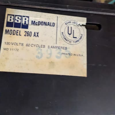BSR McDONALD 260AX Record Player Turntable - VINTAGE image 4