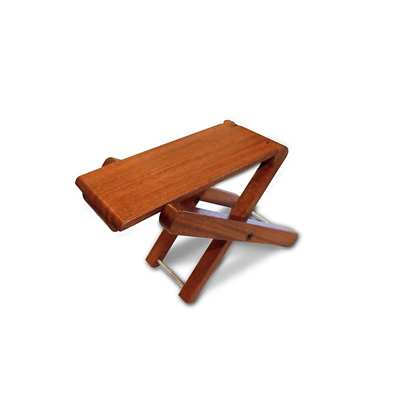 Cordoba Folding Wood Footstool, Solid Mahogany