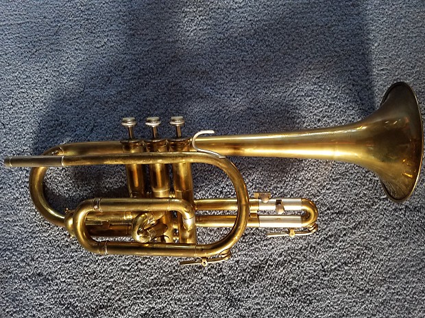 Vintage 1963 Holton Collegiate Cornet Brass Nickel