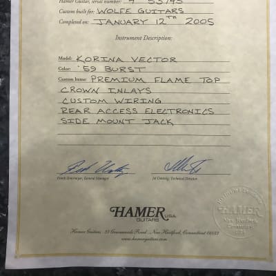 Hamer USA Vector - Korina  ~ Ultimate Flame Top - 2005  - ‘59 Burst image 10