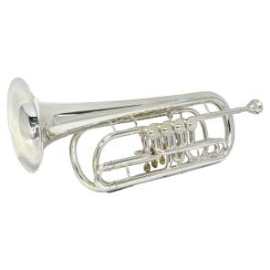 Schiller Elite Frankfurt Rotary Bass Bb Trumpet Silver image 1