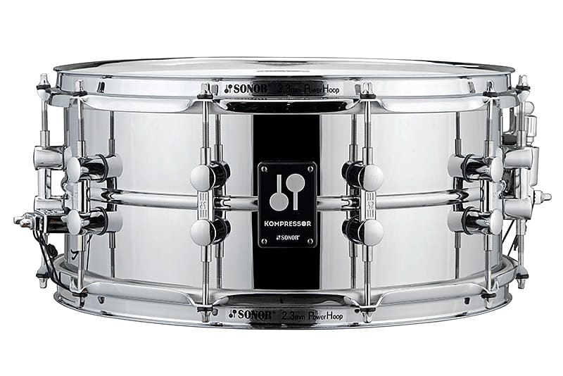 Sonor Kompressor Snare Drum, 14" x 6.5", Steel, Power Hoops, Chrome plated - Authorized Sonor Dealer image 1