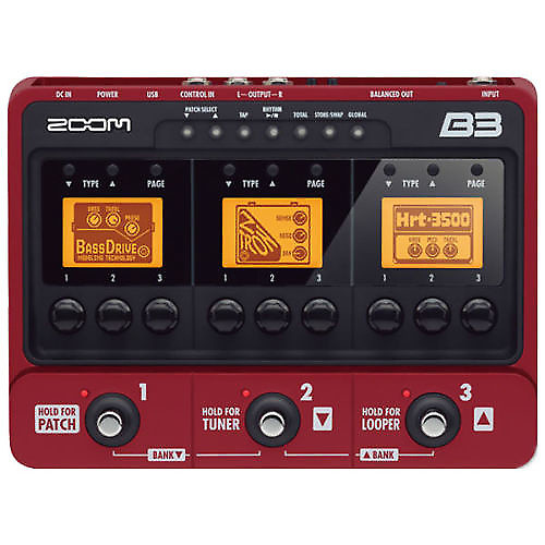 Zoom B3 Bass Effects and Amp Simulator Red image 2
