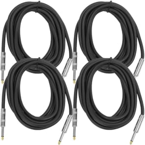 Seismic Audio FS10-4PACK 1/4" Male TS to 1/4" Male TS Speaker Cable - 10' (4-Pack)