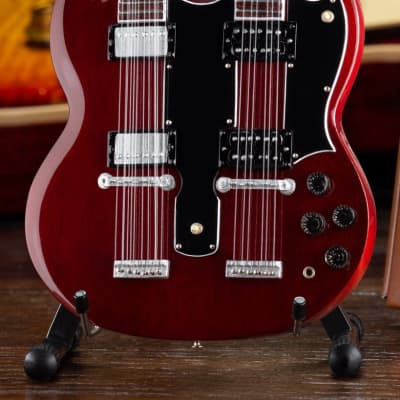 Axe Heaven Gibson SG EDS-1275 Doubleneck Cherry Mini Guitar Collectible imagen 6
