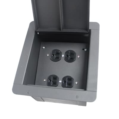 Elite Core FB-QUAD-AC Recessed Floor Box with 2 Duplex AC Connection image 1