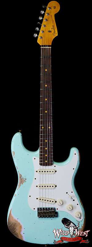 Fender Custom Shop 1959 Stratocaster AAA Rosewood Board Hand-Wound Pickups Heavy Relic Faded Aged Surf Green image 1