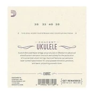 D'Addario - EJ65C - Pro-Arté Custom Extruded - Concert Ukulele String Set - Clear Nylon image 2