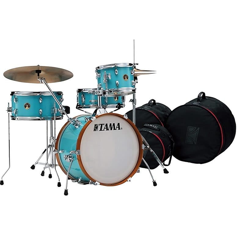 Tama Club Jam Drum Shell Kit, 4-Piece, Aqua Blue, with Drum Bags image 1