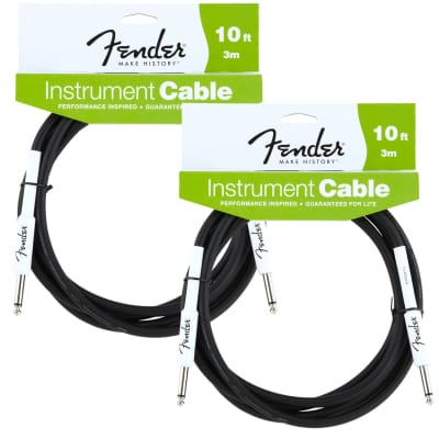 Fender 10-Foot Original Instrument Cable, Straight-Straight, Black - 2 Pack image 1