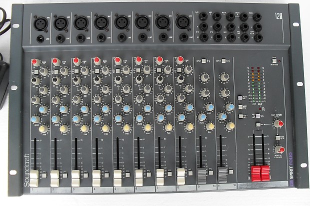 Soundcraft Spirit Folio 12/2 12 Channel Analog Mixer, w/ Power