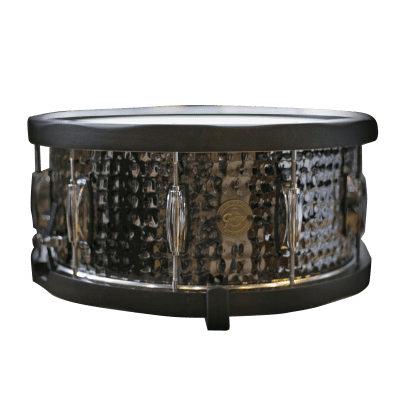Gretsch S16514WHBSH 6.5x14" Hammered Black Steel Snare Drum image 1