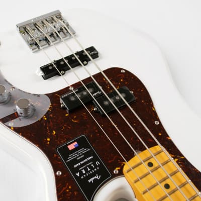 Fender American Ultra Precision Bass - Arctic Pearl with Maple Fingerboard image 5