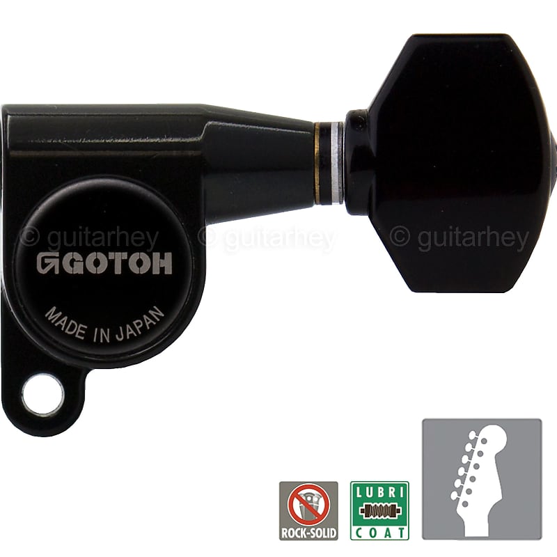 NEW Gotoh SG360-07 Schaller Mini Style Tuners, Tuning Keys Set in Line,  Right Handed BLACK  Reverb