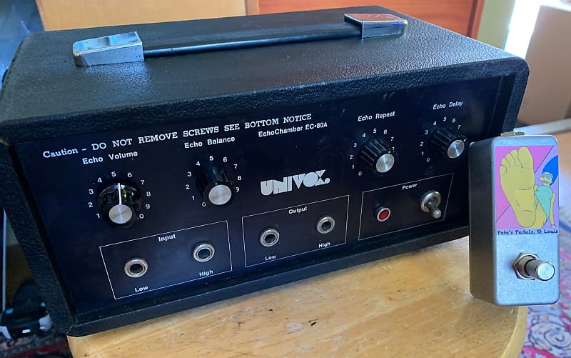 70's Univox EC80A Echo Chamber Tape Delay w/Footswitch and Reverb