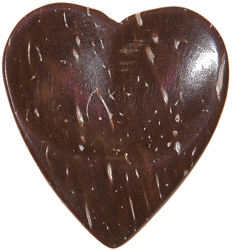 W4M Coconut Luxury Guitar Pick - Heart Shape - Right Hand - Dimple Thumb - Groove Index image 1