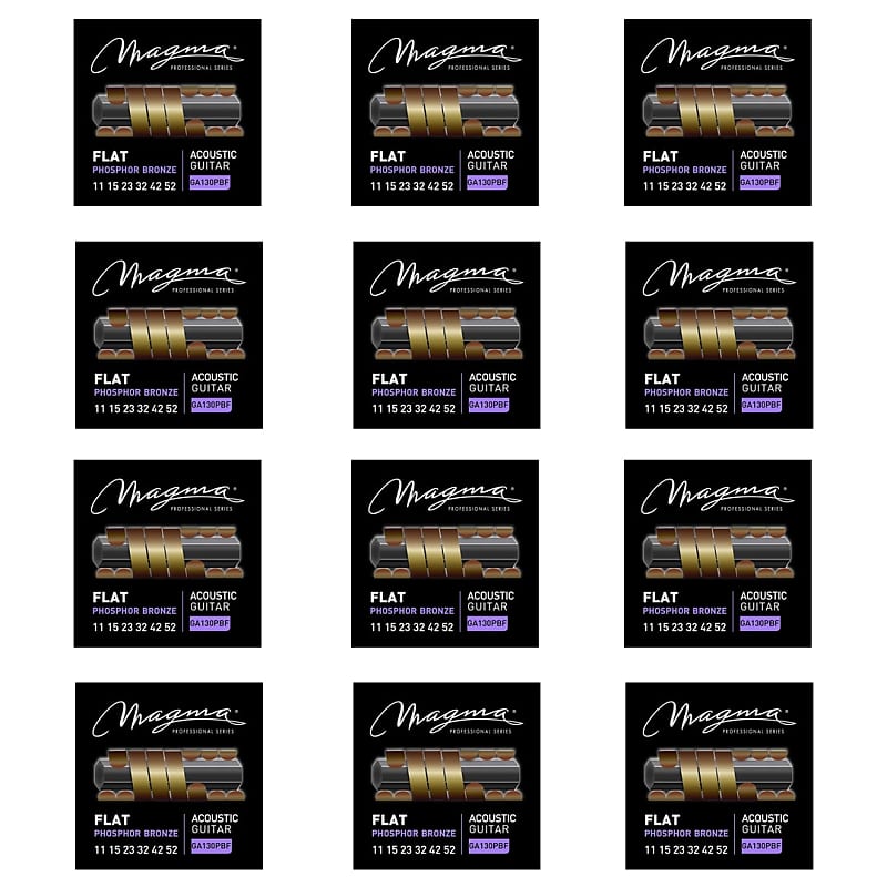 Magma Acoustic Guitar Strings Medium Light Gauge FLAT Phosphor