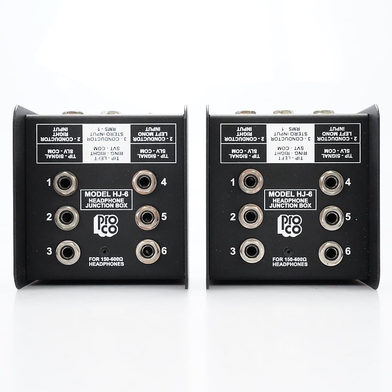 2 Pro Co HJ6 6Channel Headphone Junction Box w/ Tons of Reverb