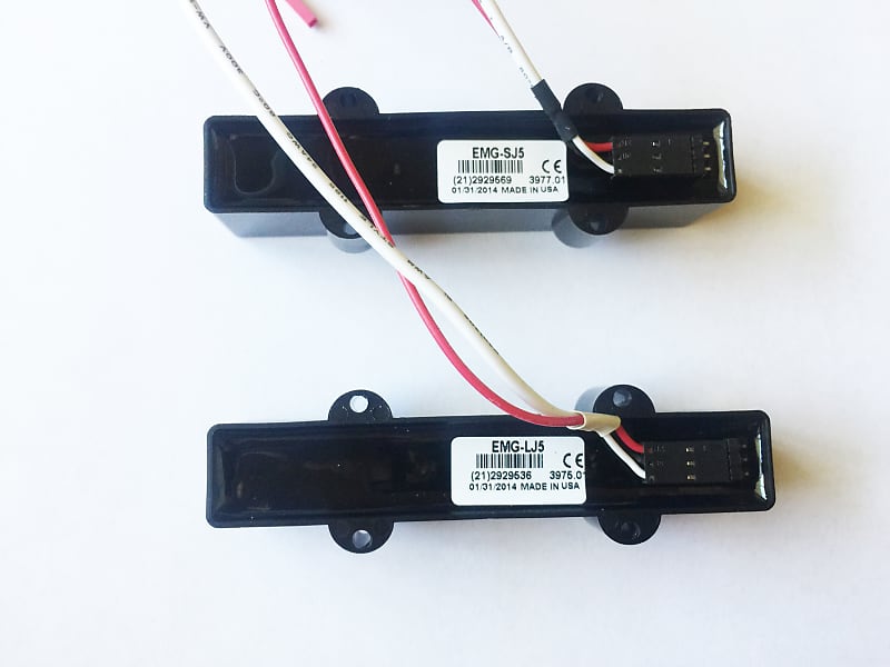 EMG SJ5 LJ5 Active 5 String Bass Complete Pickup Set 2 Made in USA. Comes with a Pots and Cables